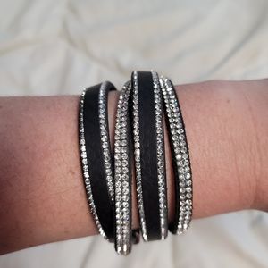 Black diamond studded bracelet